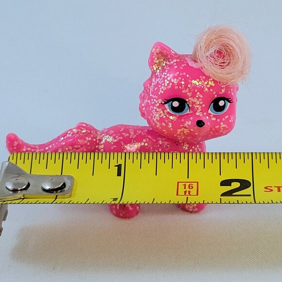 Polly Pocket Glitter Cat Dog Pink Purple Hair Animals Toy Figurine - Picture 15 of 15